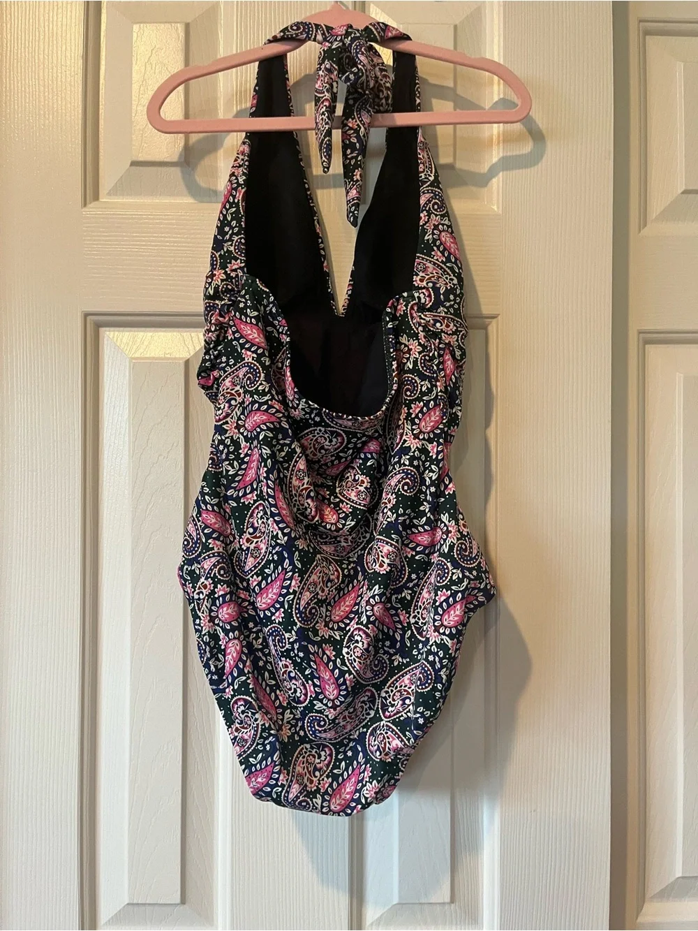 Boden Valencia One Piece Swimsuit. Green, blue, pink paisley. Size 6 - Picture 8 of 12